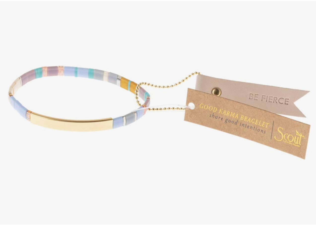 Good Karma Miyuki Bracelet | Be Fierce - Lavender /Gold GK003