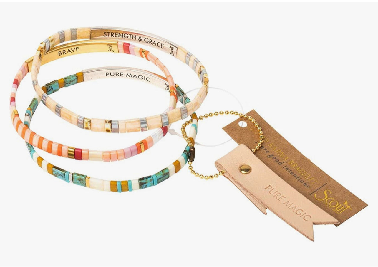 Good Karma Miyuki Bracelet | Be Fierce - Lavender /Gold GK003