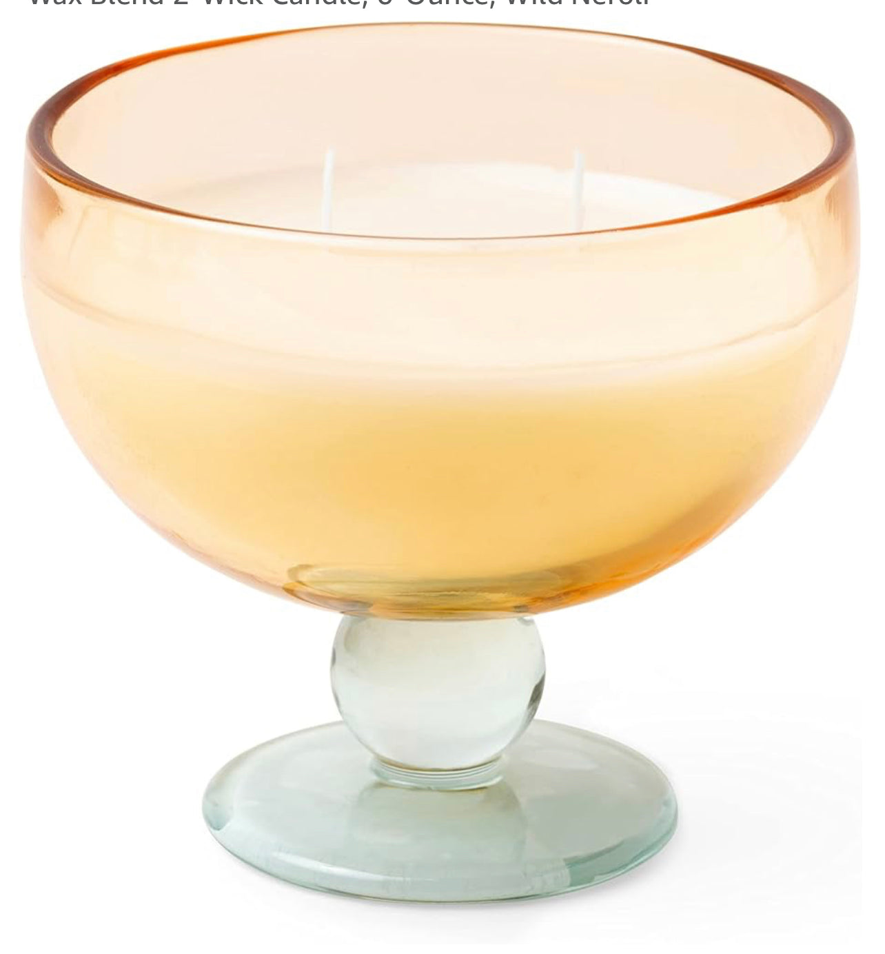 Paddywax Scented Candles Vintage Glass Aura Collection - 2-Wick Candle, 6-Ounce, Wild Neroli