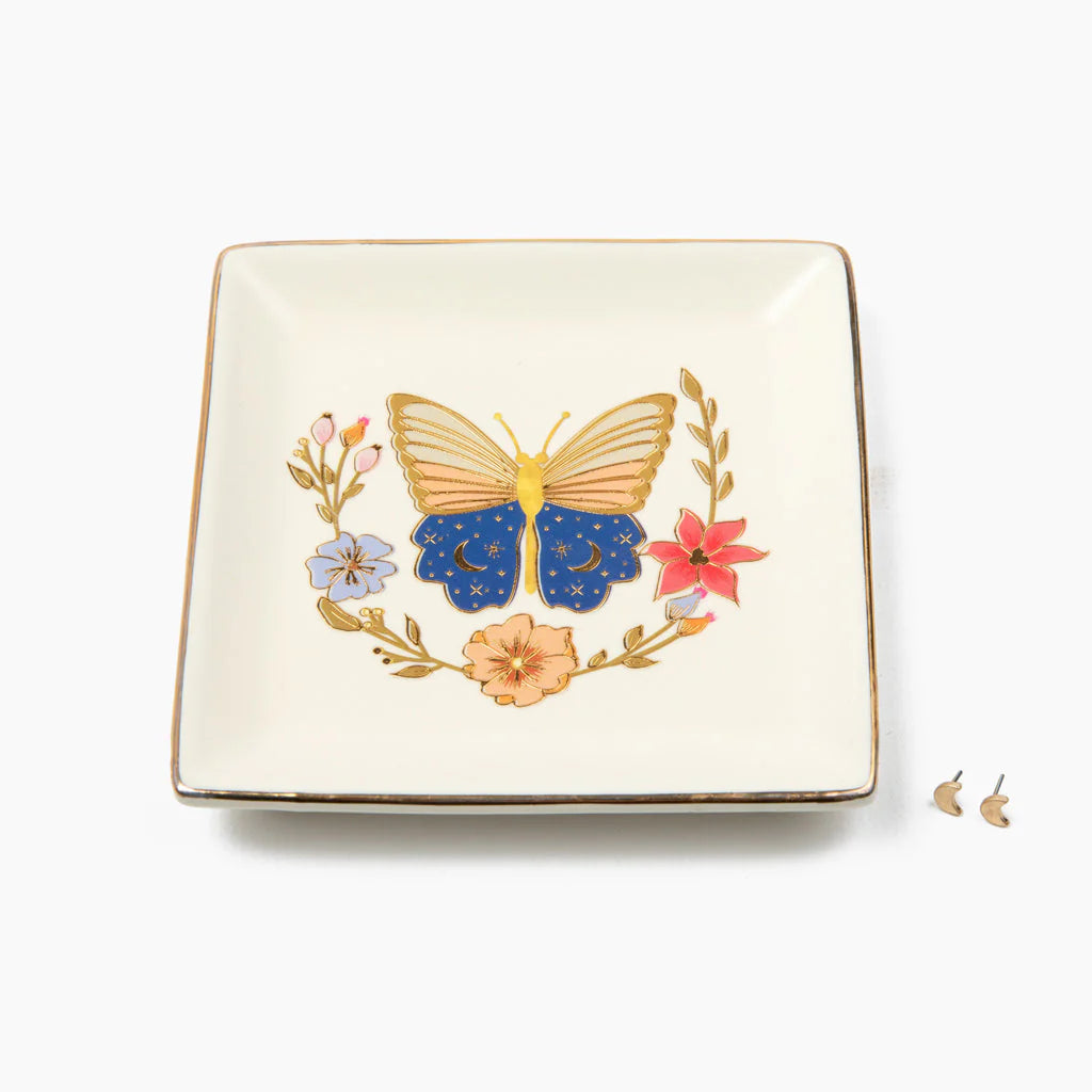 Butterfly Jewelry Dish & Earring Set