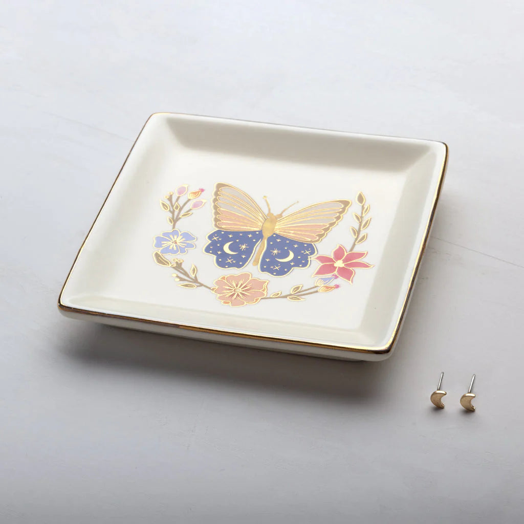 Butterfly Jewelry Dish & Earring Set