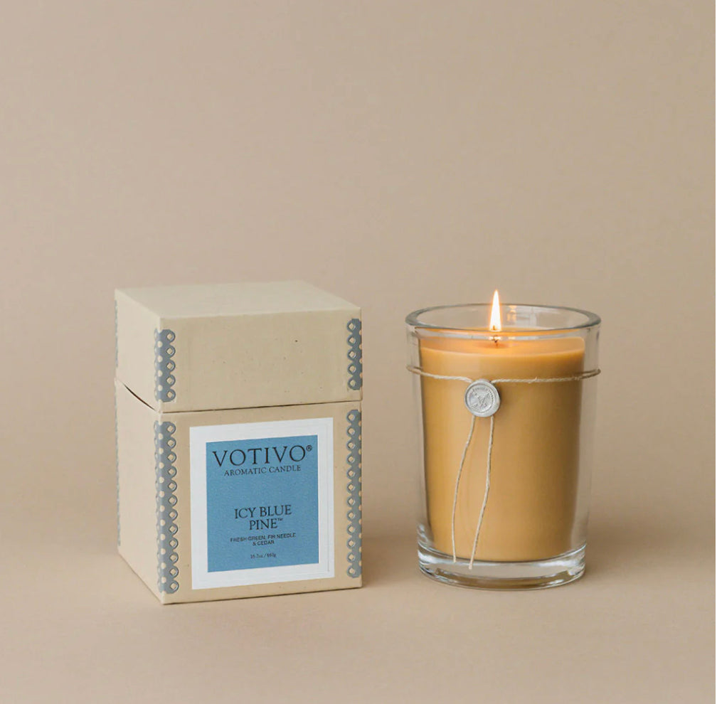 Votivo - 16.2oz Aromatic Candle-Icy Blue Pine