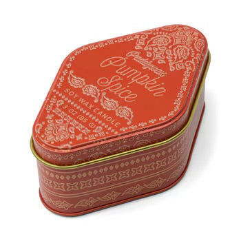 Station 3.5 oz Orange Printed Bandana Patterned Tin - Pumpkin Spice