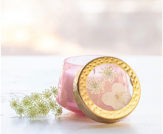 Rosy Rings - LUNA FLOWER SMALL WATERCOLOR PRESSED FLORAL CANDLE