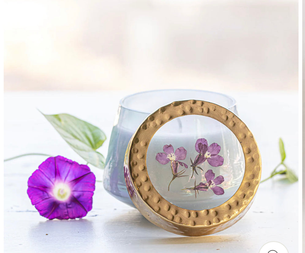 Rose Rings - BERRY FIG SMALL WATERCOLOR PRESSED FLORAL CANDLE