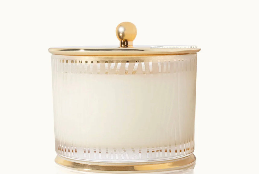 Thymes - Frasier Fir 9oz Gilded Frosted Wood Grain Candle